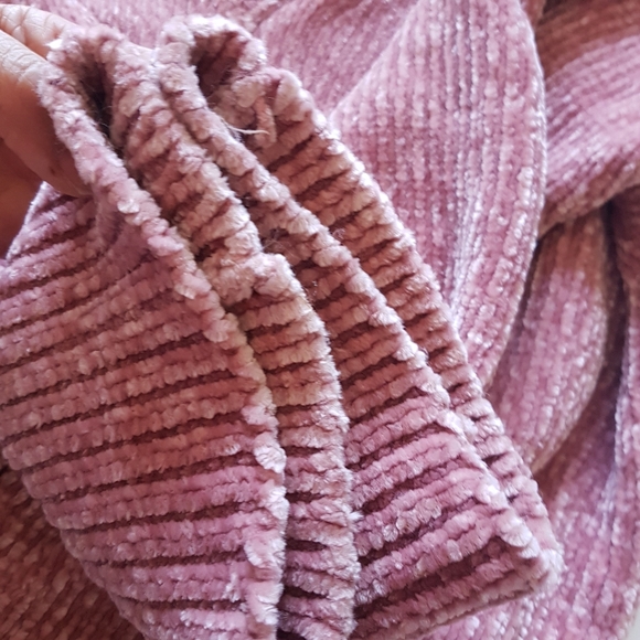 Aritzia Wilfred Violetta Long Sleeve Chenille V-neck Sweater Rose Mauve Sz M - Picture 14 of 16